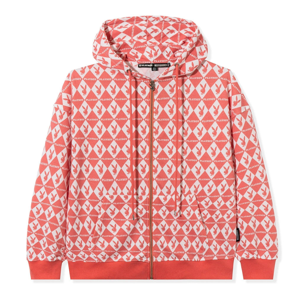 PLAYBOY Rabbit Head Oversized Zip-Up Hoodie
