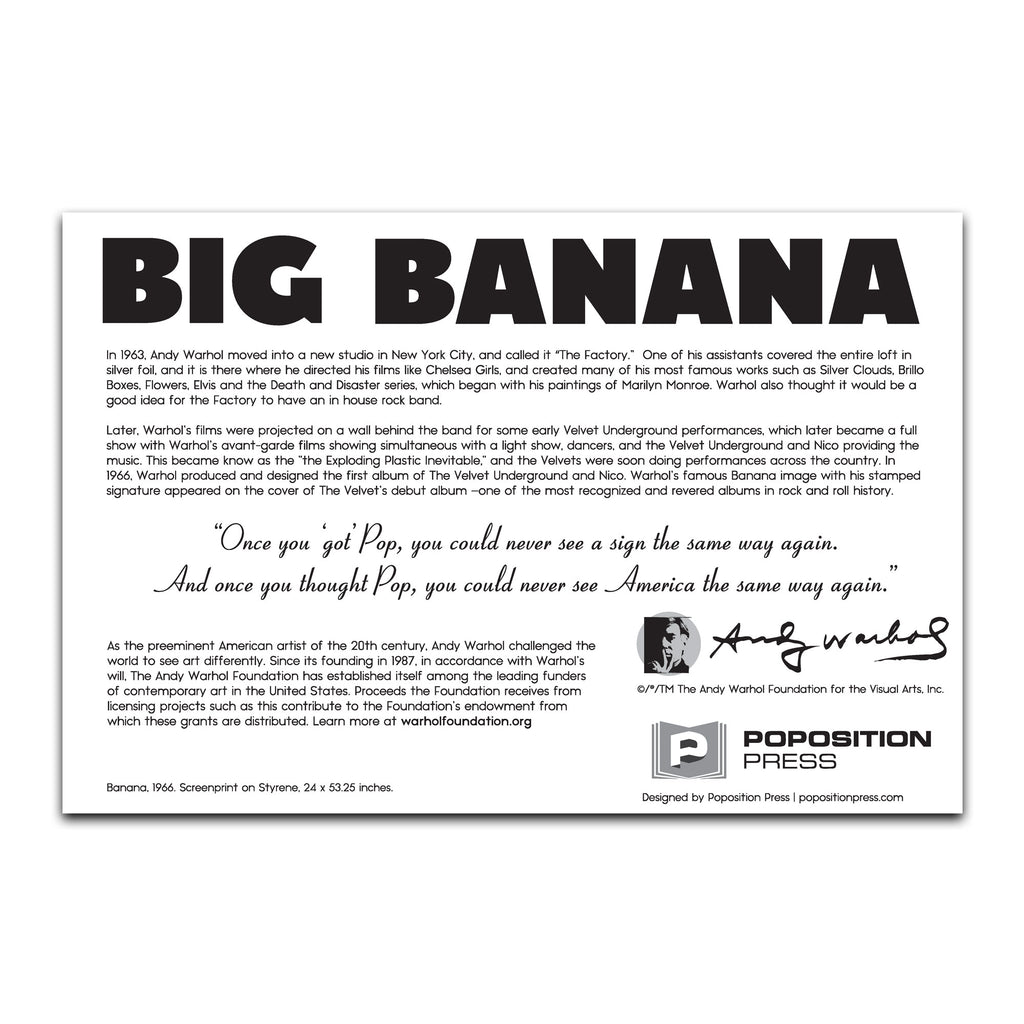 Andy Warhol Big Banana Sliceform Paper Sculpture