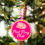 Pink Pony Club Needlepoint Ornament