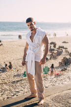Tie Linen Sleeveless Shirt