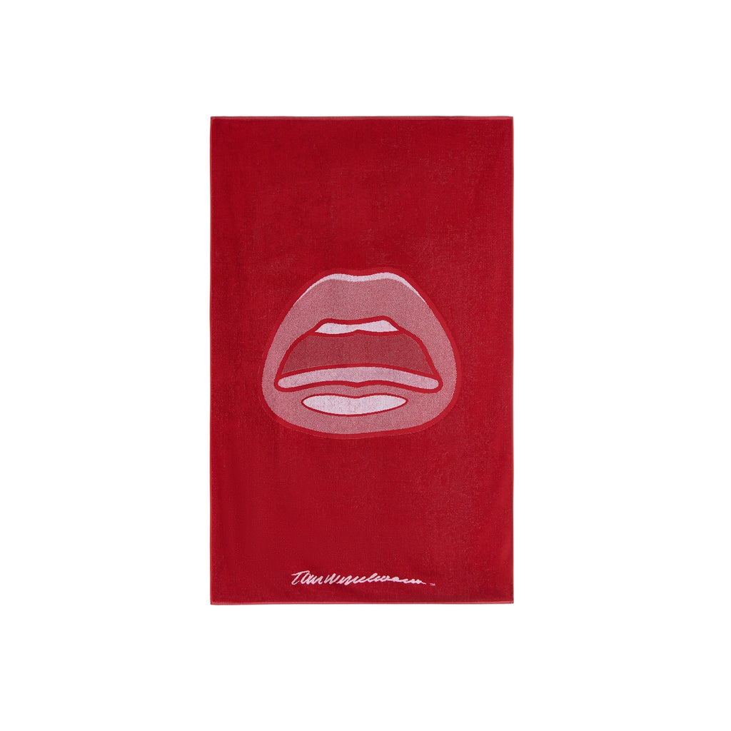 Tom Wesselmann Mouth Icon Jacquard Beach Towel