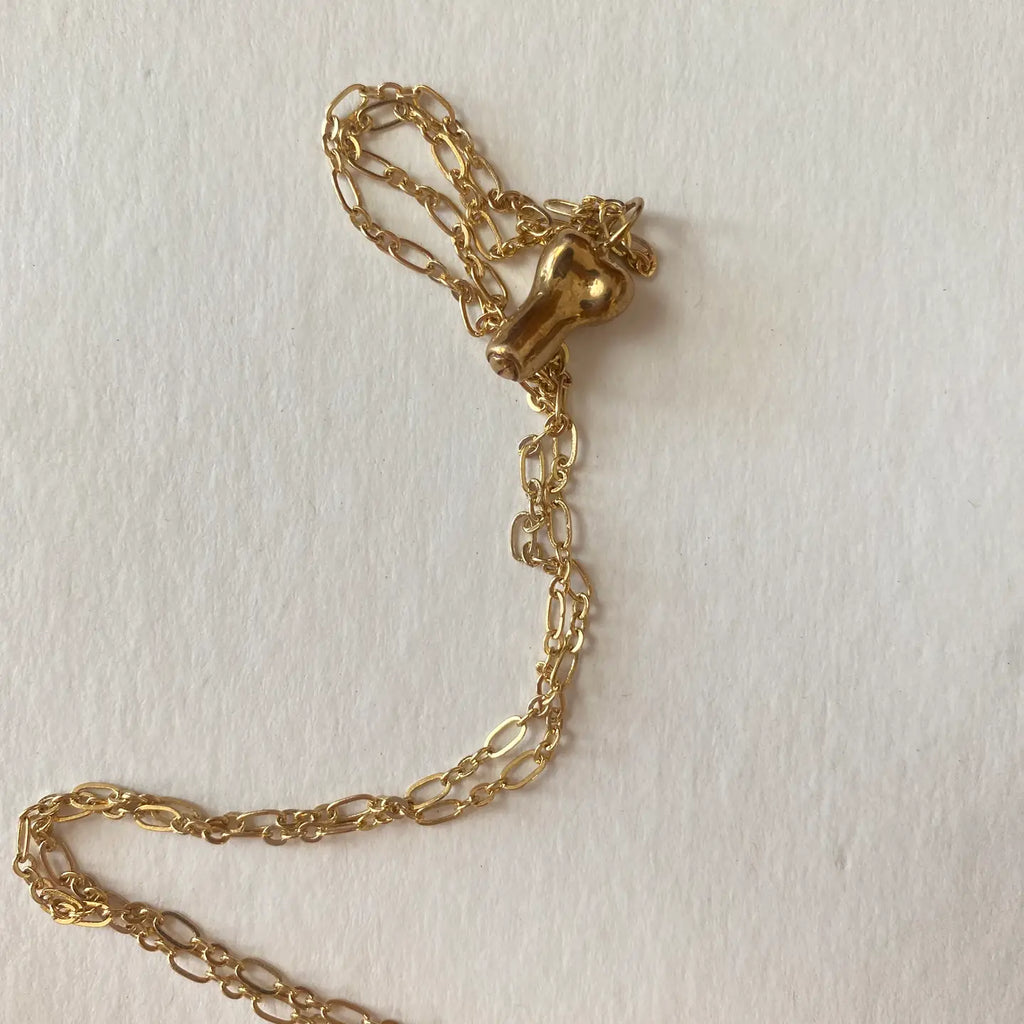 Small Uncut Penis Charm Necklace Bronze by Gilty Boy