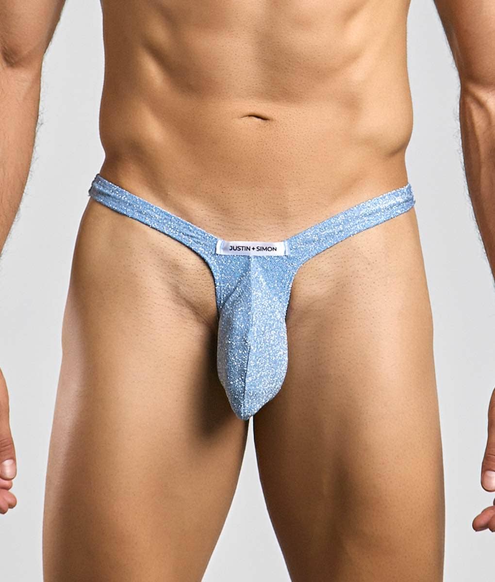 Justin + Simon Bulge Thong - Lurex Blue