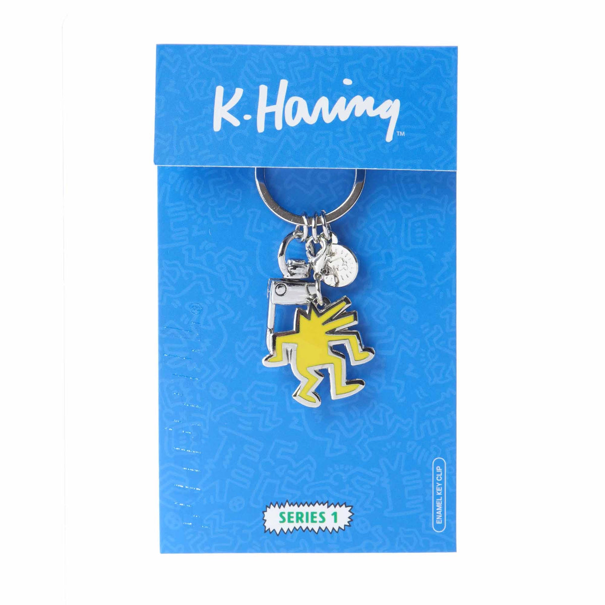 Keith Haring Yellow Dancing Dog Keyclip