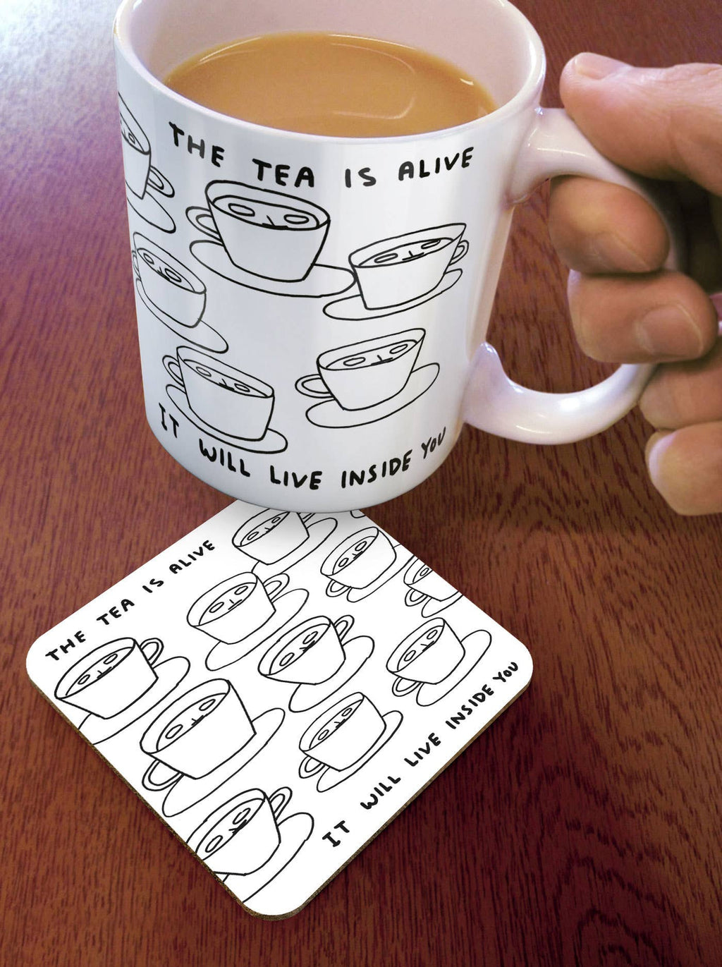 David Shrigley Coaster - The Tea Is Alive