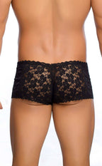 MOB Rose Lace Boy Short - Black