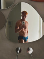RED Hot Hip Brief Mono-Tone in Petrol Blue