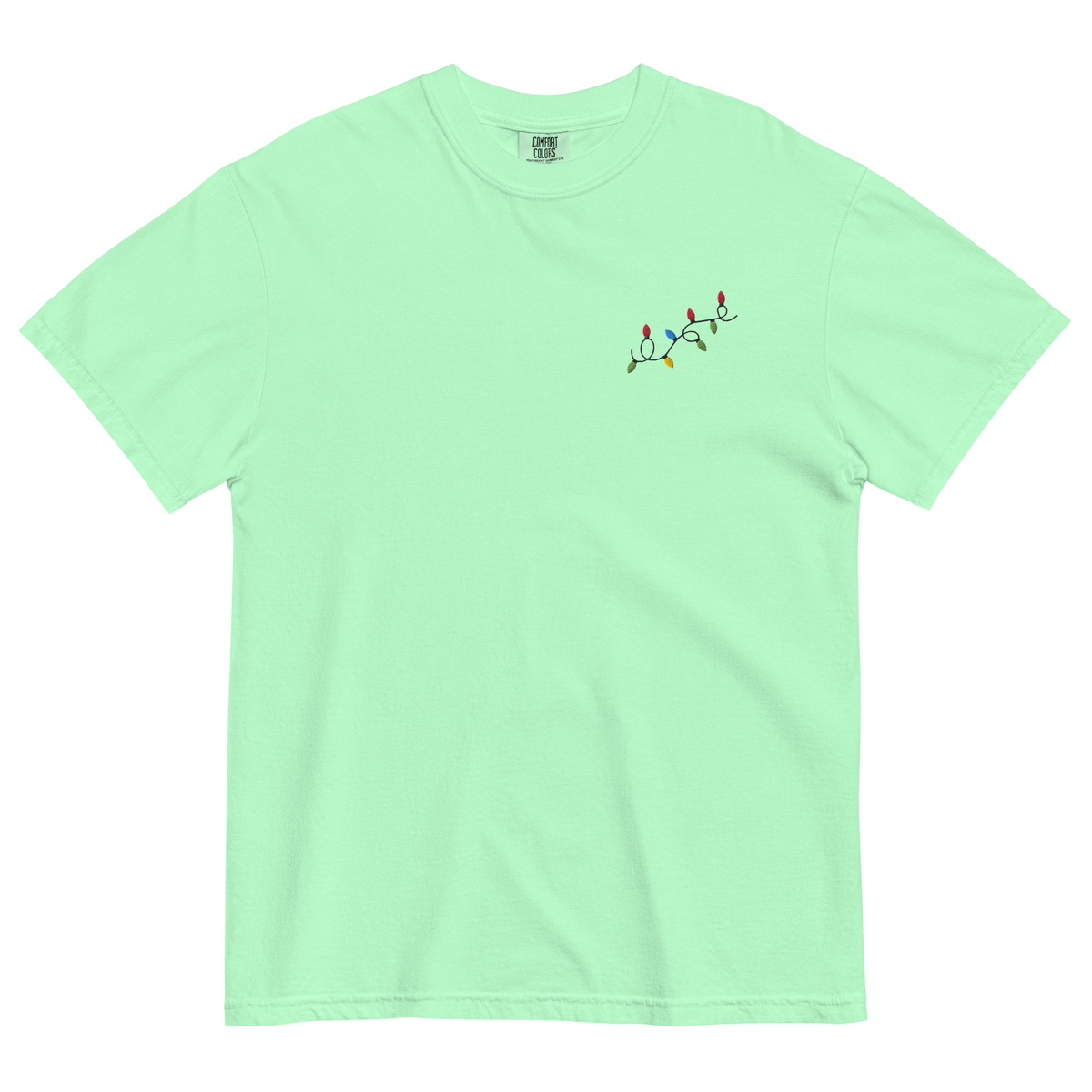 Christmas Lights Embroidered T-Shirt