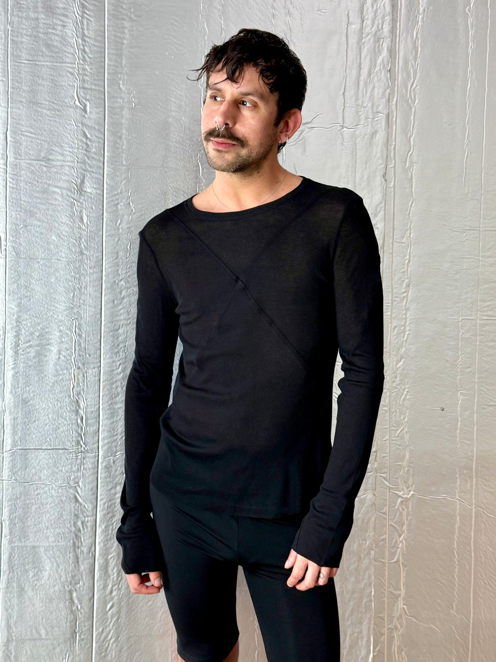 Jordanluca BLUES LONGSLEEVE TOP BLACK