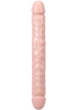 Jr. Veined Double Header Dildo 12in - Vanilla