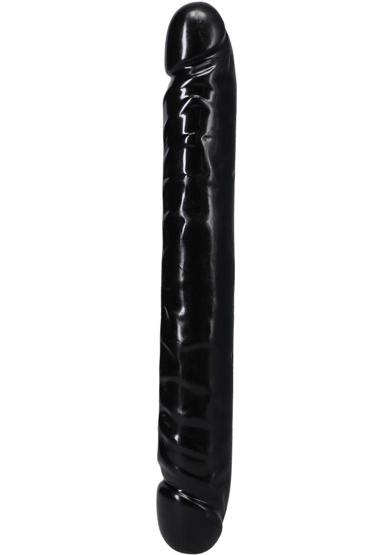 Jr. Veined Double Header Dildo 12in - Black