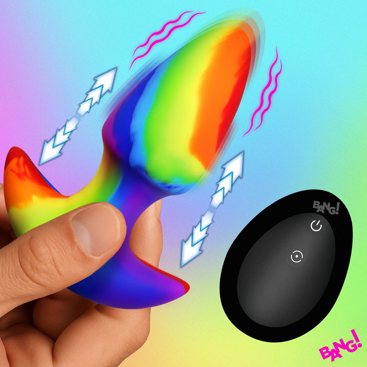 Thrusting and Vibrating Silicone Butt Plug