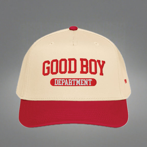 Good Boy Department Snapback by YES HOMO - Red / Natural