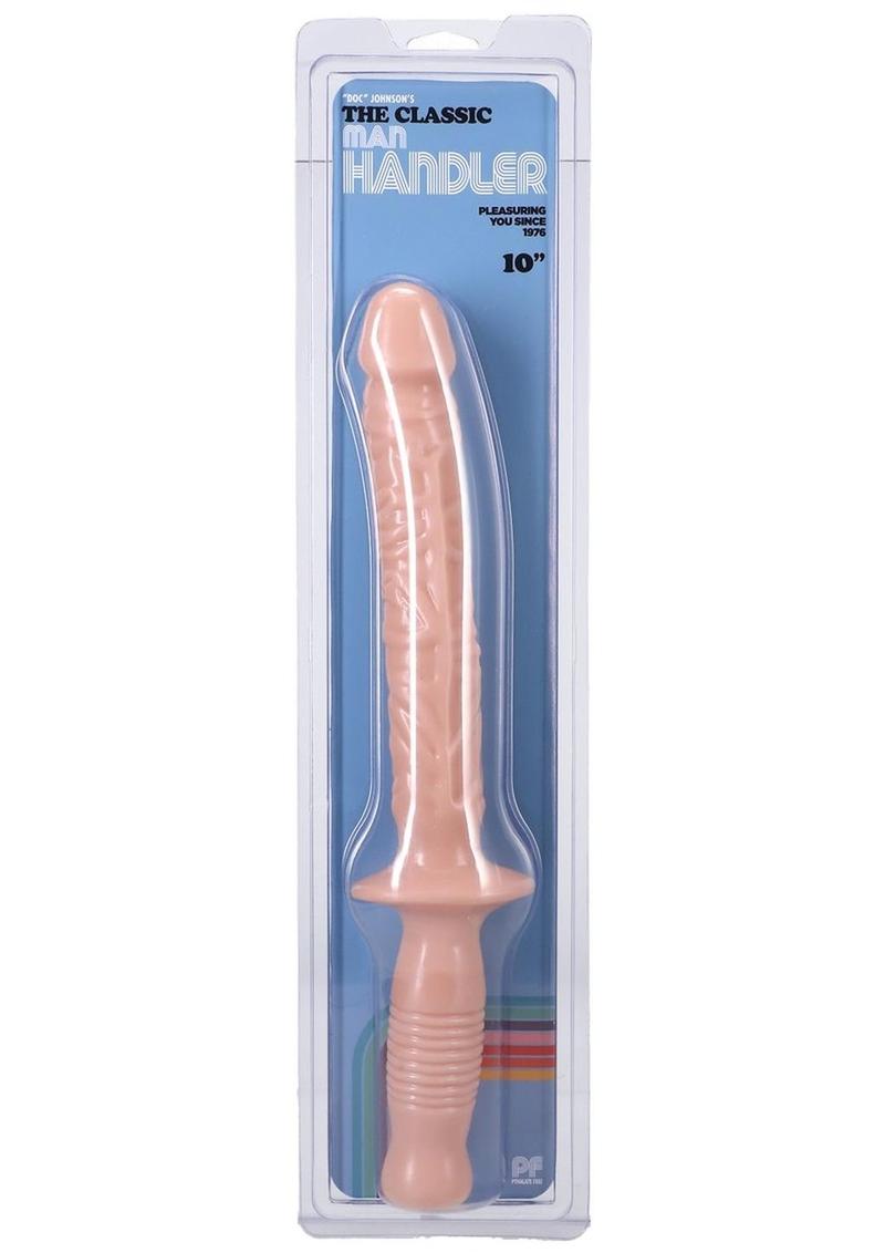 Classic The Manhandler with Handle Dildo 14.5in - Vanilla