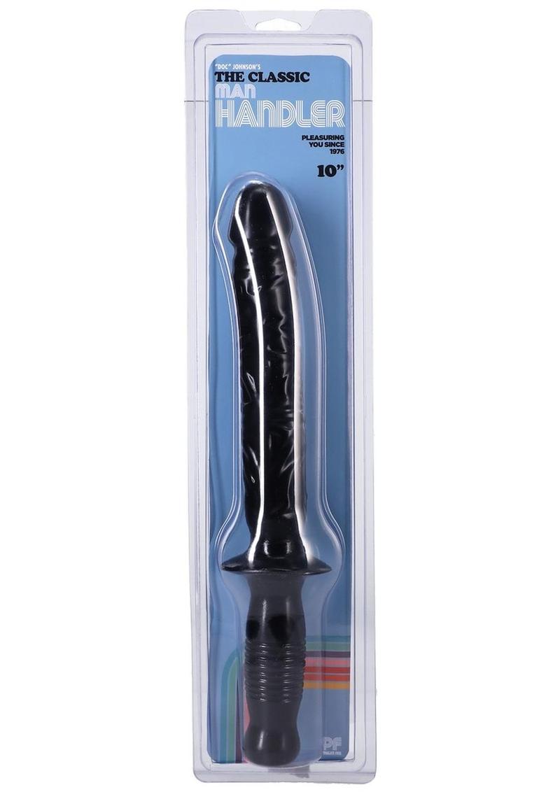 The Manhandler Dildo with Handle 14.5in - Black