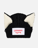 LOVERBOY BY CHARLES JEFFREY CHUNKY EARS BEANIE in BLACK / ECRU