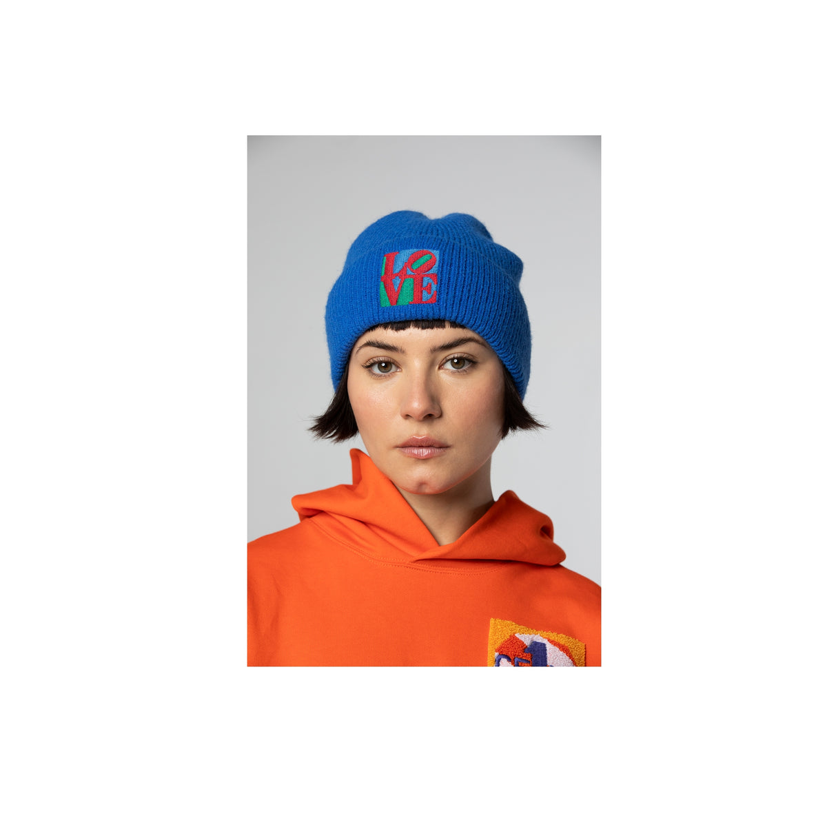 Robert Indiana Love Patch Knit Beanie