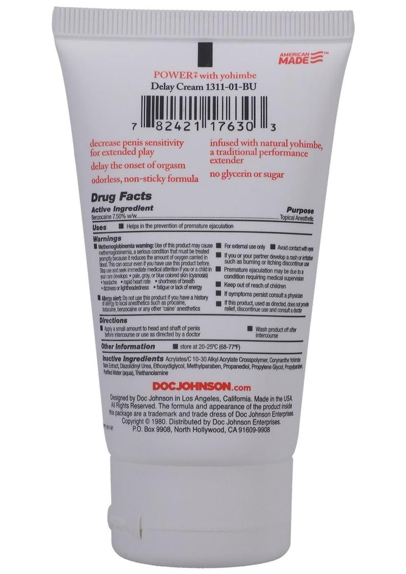 Power Plus with Yohimbe Delay Cream For Men (boxed) 2oz