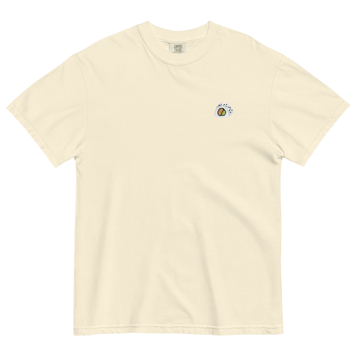 Salmon Avocado Sushi Roll Embroidered T-Shirt