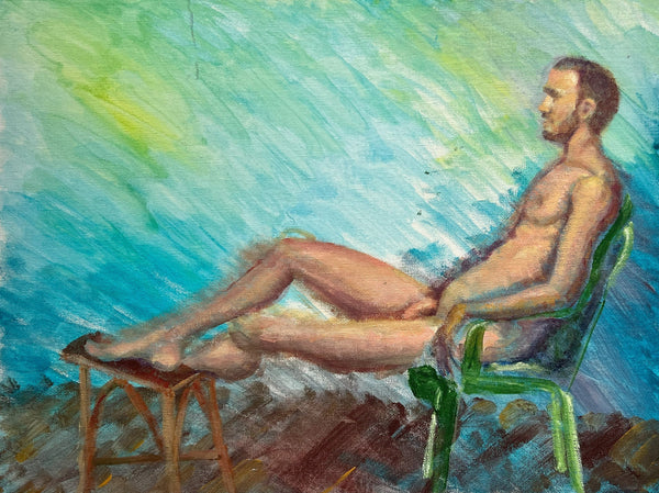 Khen Brezel, Green Chair #2, 2025