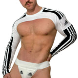 Adidas Sport Shoulders Crop Top Long Sleeves White Top BY SNEAKERMASK