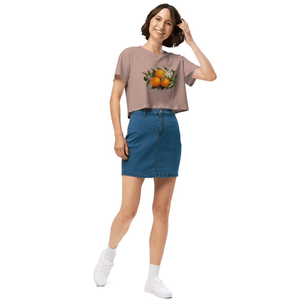 Orange Branch Crop Top