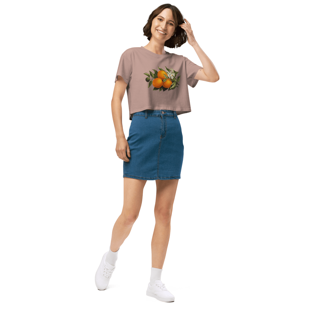 Orange Branch Crop Top