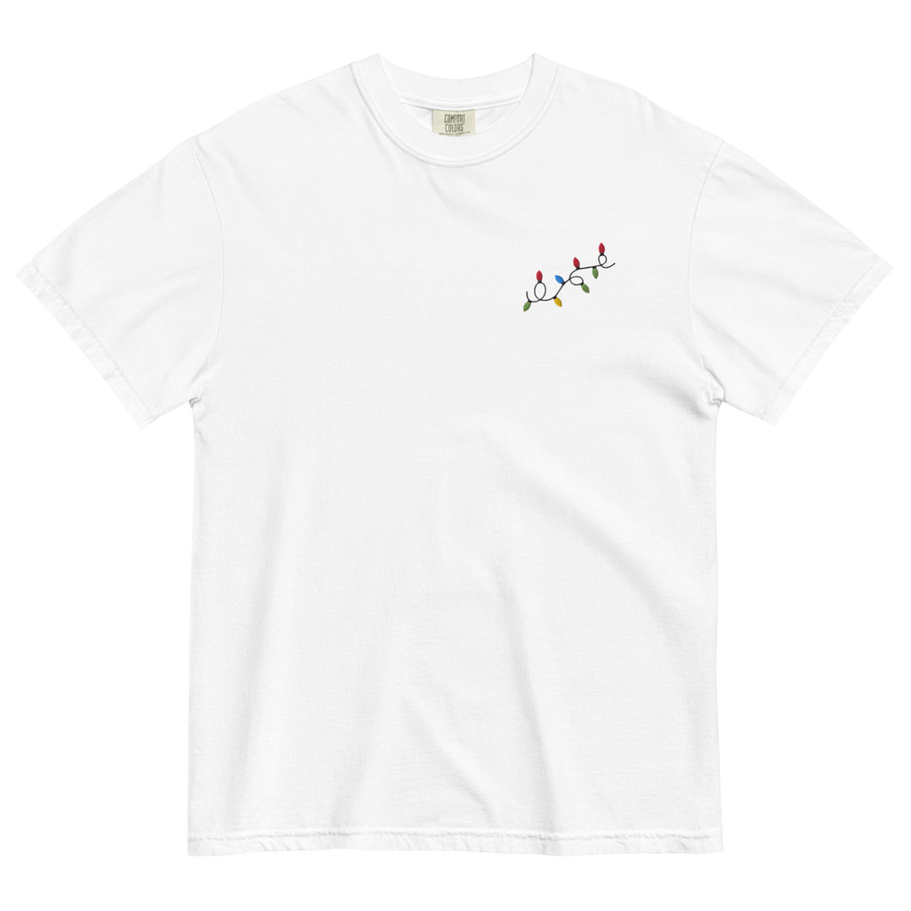 Christmas Lights Embroidered T-Shirt