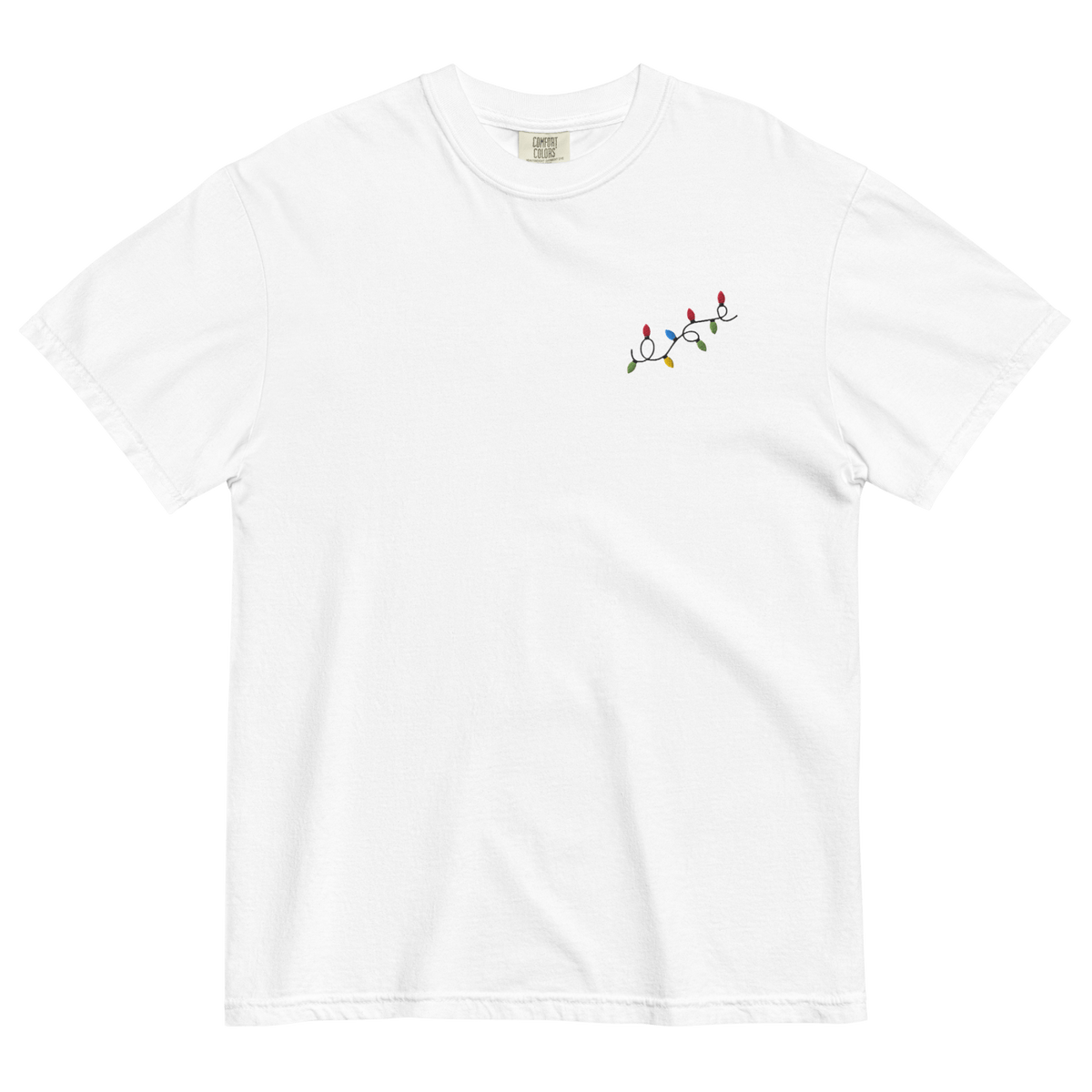 Christmas Lights Embroidered T-Shirt