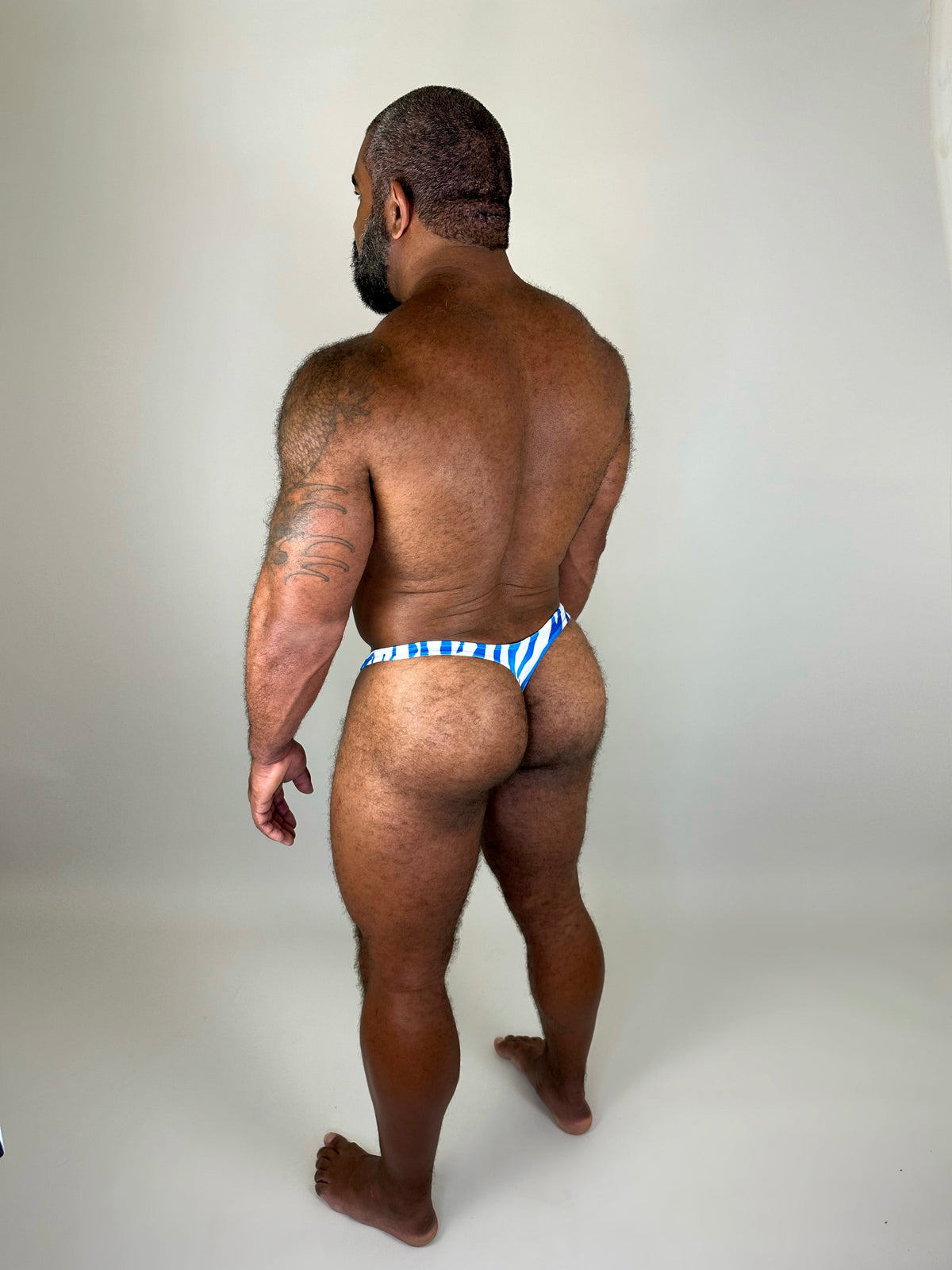Alfons Dovana Blue Tiger Velvet Thong