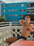 RED Hot Hip Brief Mono-Tone in Petrol Blue