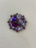 Lot 17: Purple multi gemstone pin