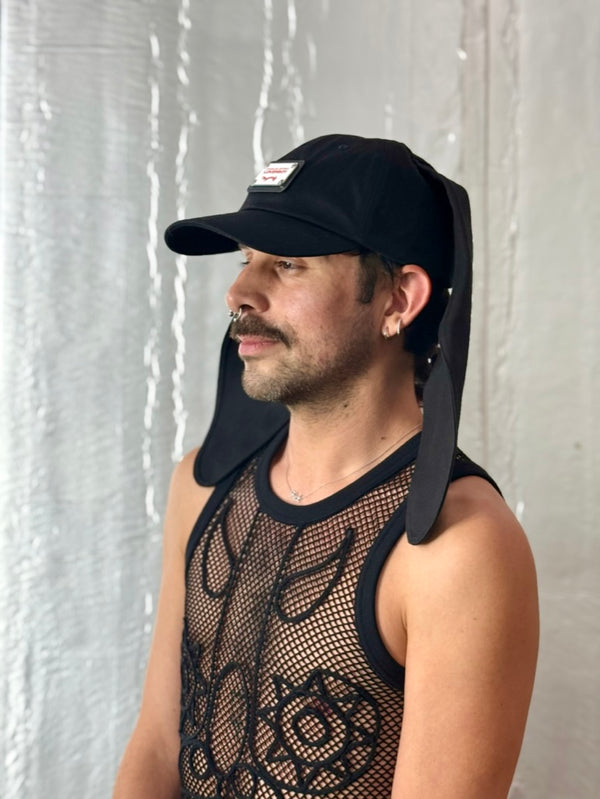 LOVERBOY BY CHARLES JEFFREY RABBIT EARS CAP in BLACK