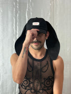 LOVERBOY BY CHARLES JEFFREY RABBIT EARS CAP in BLACK