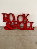 Lot 33: Rock & Roll red metal sign