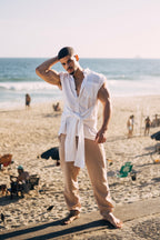 Tie Linen Sleeveless Shirt