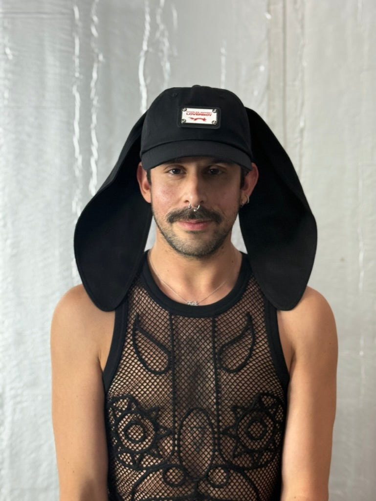 LOVERBOY BY CHARLES JEFFREY RABBIT EARS CAP in BLACK