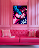 Brad Ouellette, CUM SHOT - Pink/Blue/Purple (handmade Rug), 2025