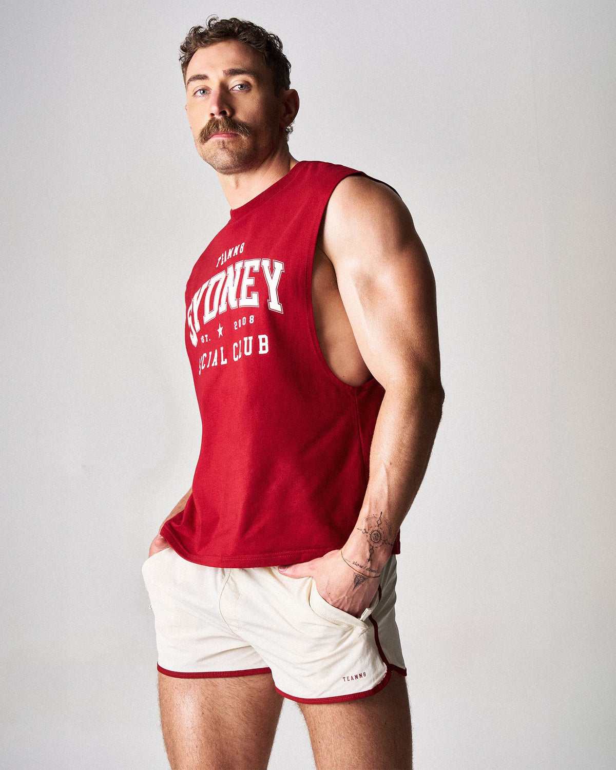 TEAMM8 S.S.C. Legacy Box Muscle Tank Maroon