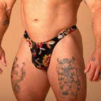 Alfons Dovana Floral Embroidery Thong