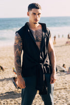 Tie Linen Sleeveless Shirt
