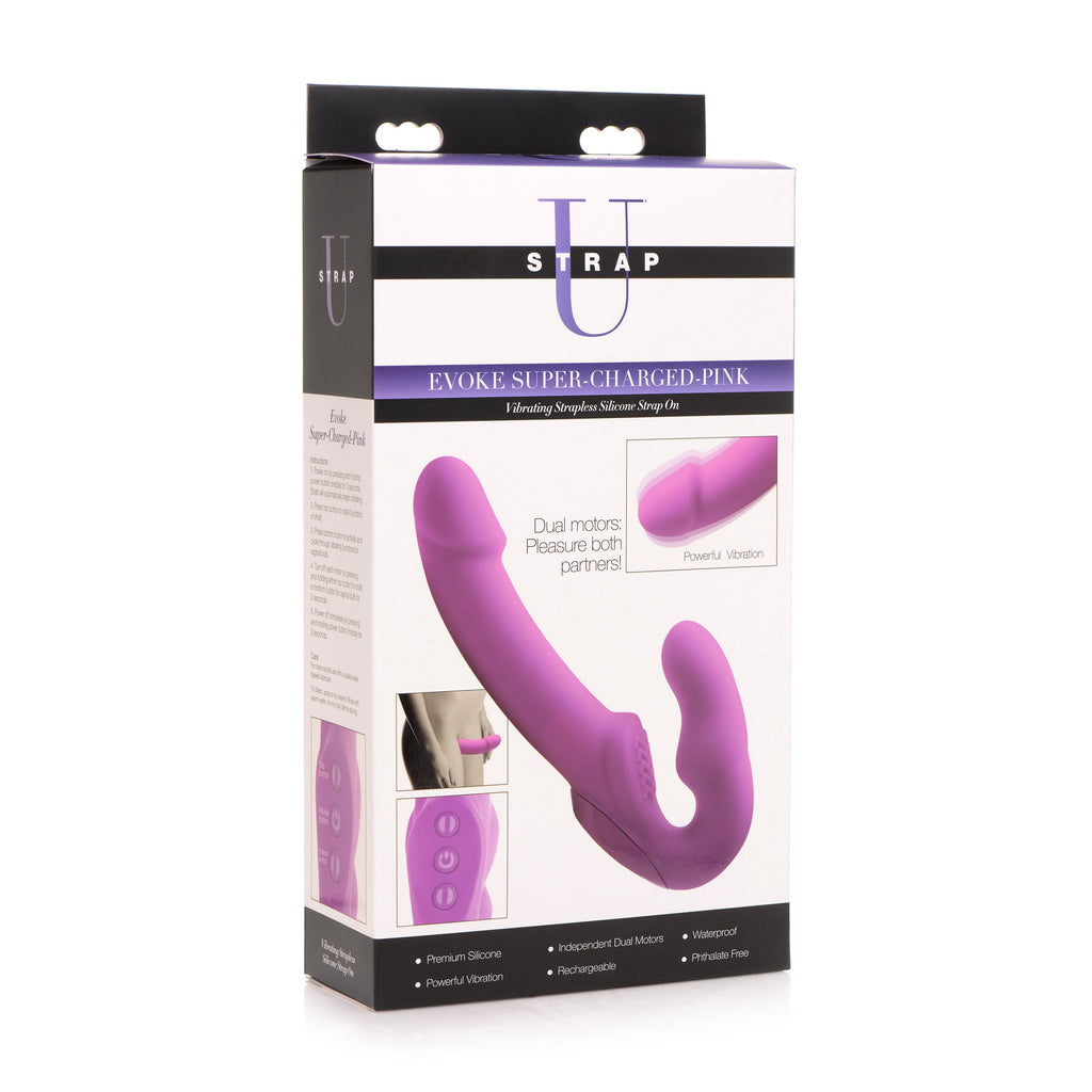 Strap U Evoke Rechargeable Vibrating Silicone Strapless Strap On