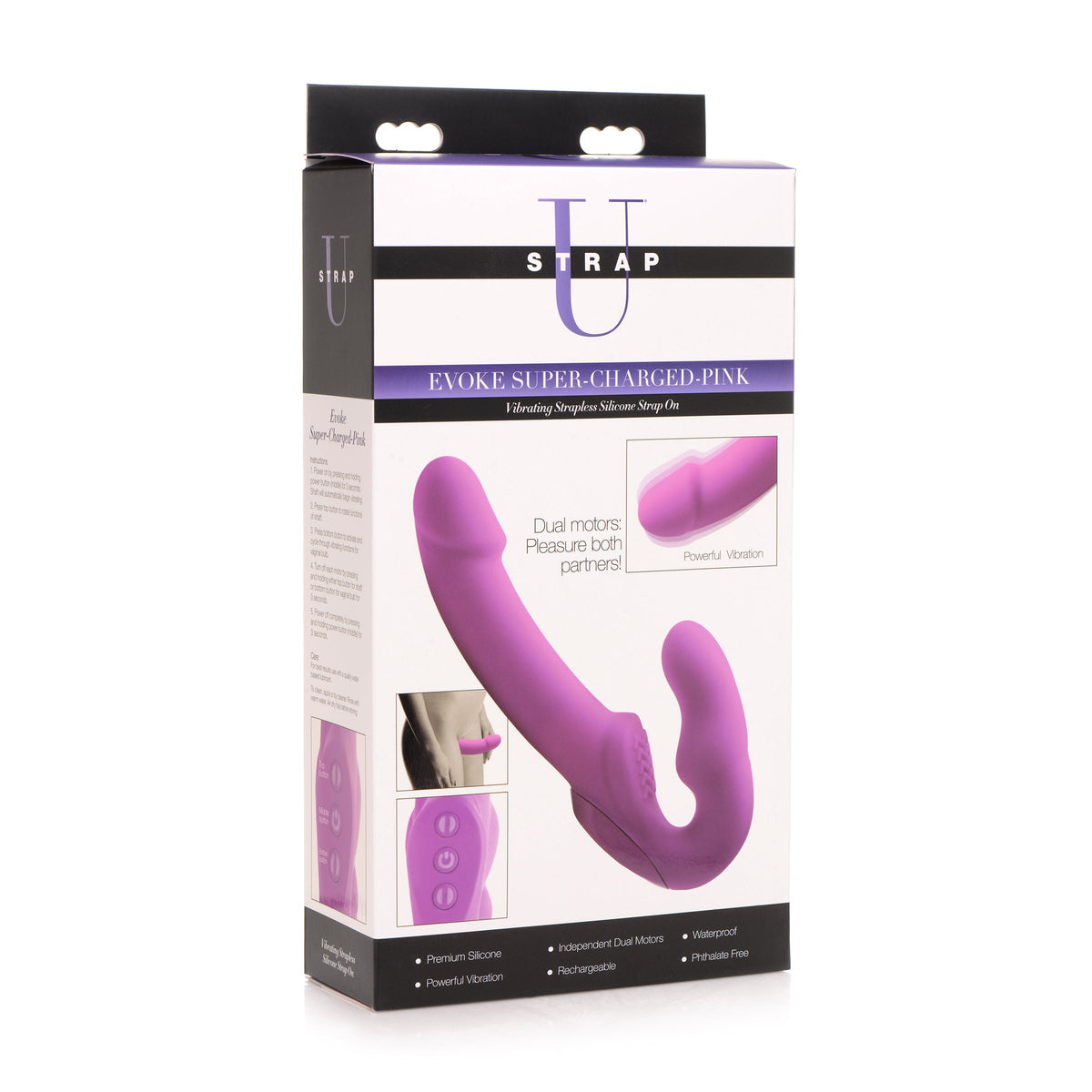 Strap U Evoke Rechargeable Vibrating Silicone Strapless Strap On