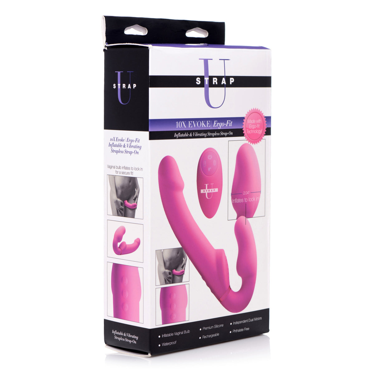 Strap U Worlds 1st Remote Control Inflatable Ergo-Fit Strapless Strap-On