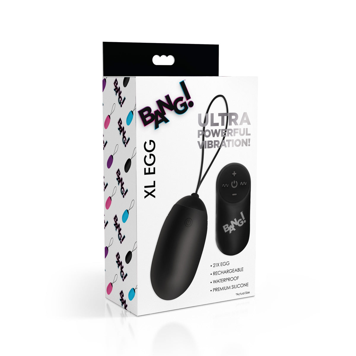 21X XL Silicone Vibrating Egg - Black