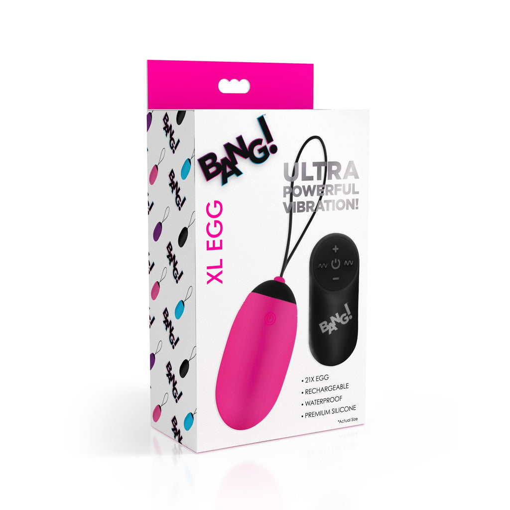 21X XL Silicone Vibrating Egg - Pink