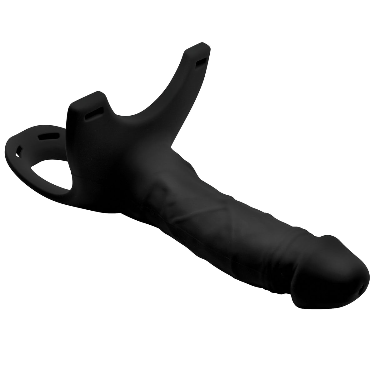Size Matters Hollow Silicone Dildo Strap-on - Black