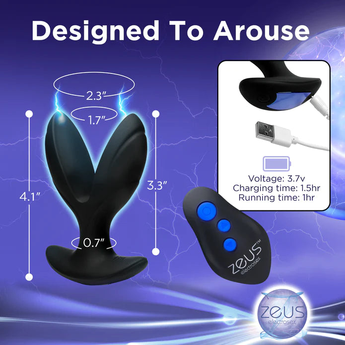 Zeus 64x electro-spread vibrating and e-stim silicone plug CULTUREEDIT Zeus 64x electro-spread vibrating and e-stim silicone plug CULTUREEDIT