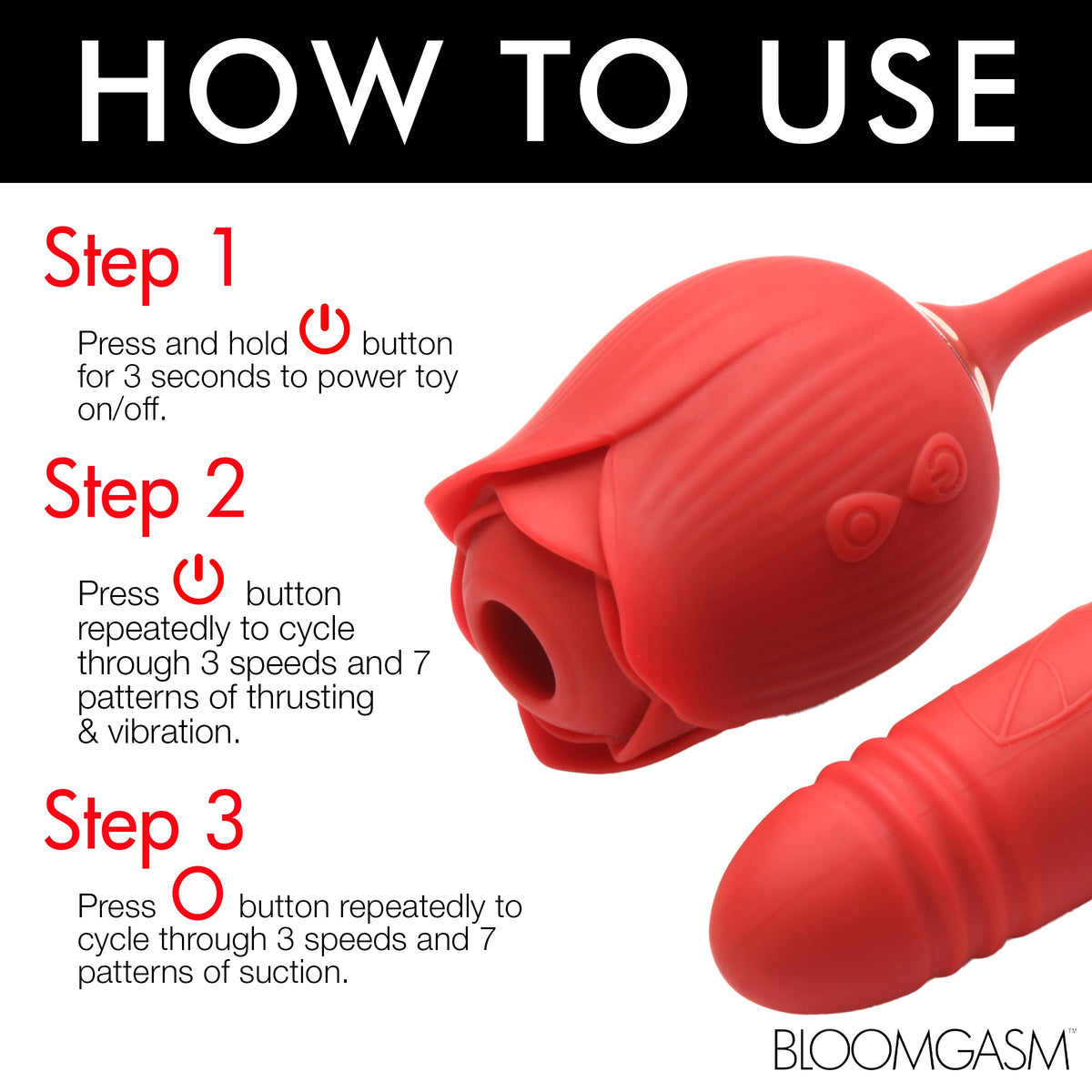 Romping Rose 10X Suction Rose & Thrusting Vibrator