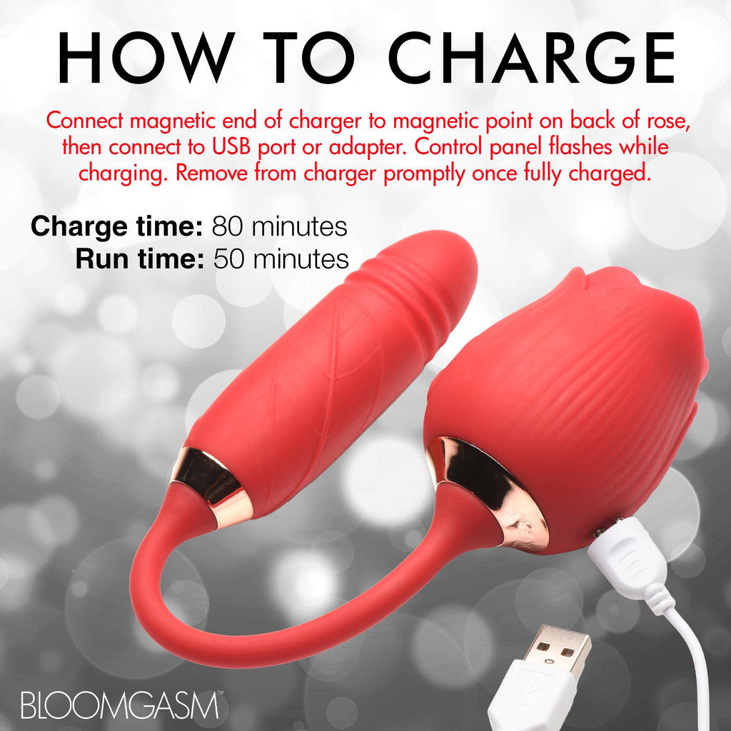 Romping Rose 10X Suction Rose & Thrusting Vibrator